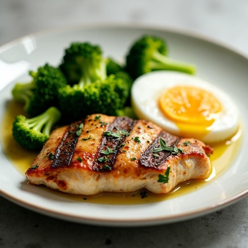 Herb-Roasted Chicken Thighs with Steamed Broccoli