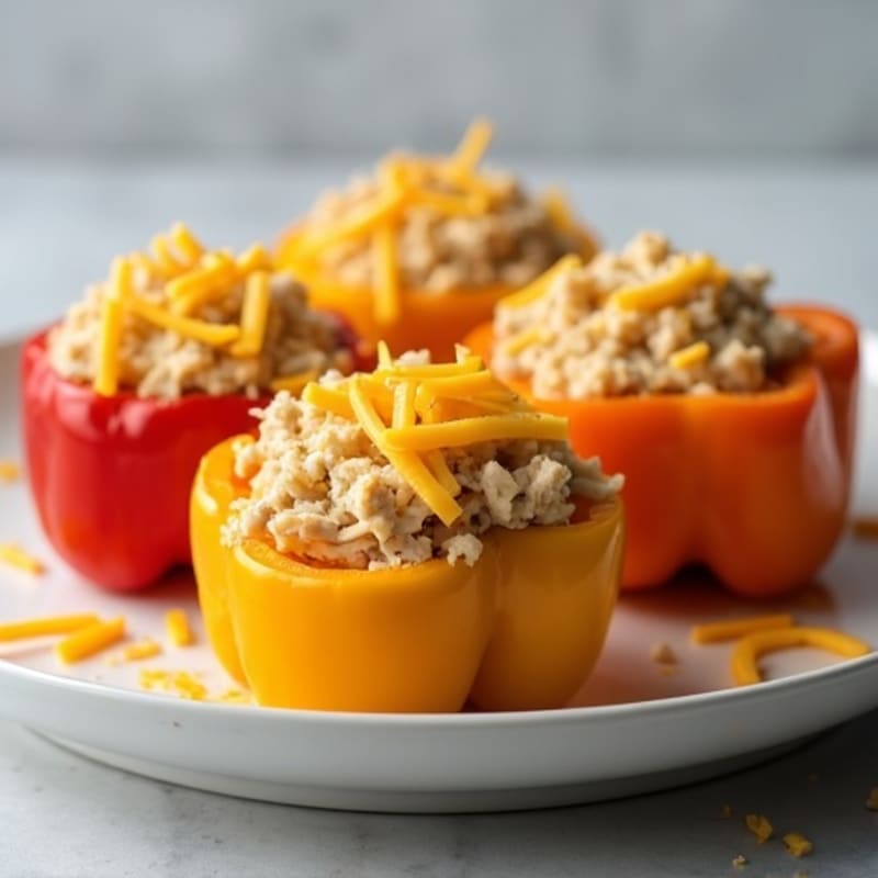 Stuffed Mini Peppers with Sharp Cheddar and French Onion Hummus