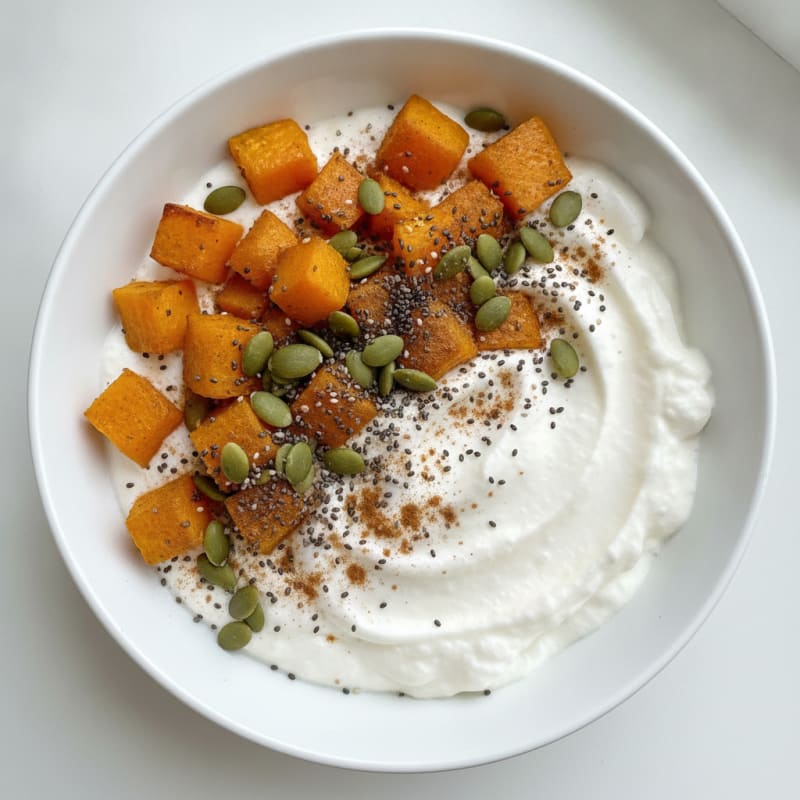 Creamy Protein Yogurt Bowl with Chia and Pumpkin Seeds