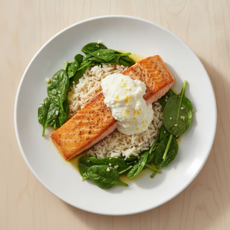 Pan-Seared Salmon with Lemon Ricotta