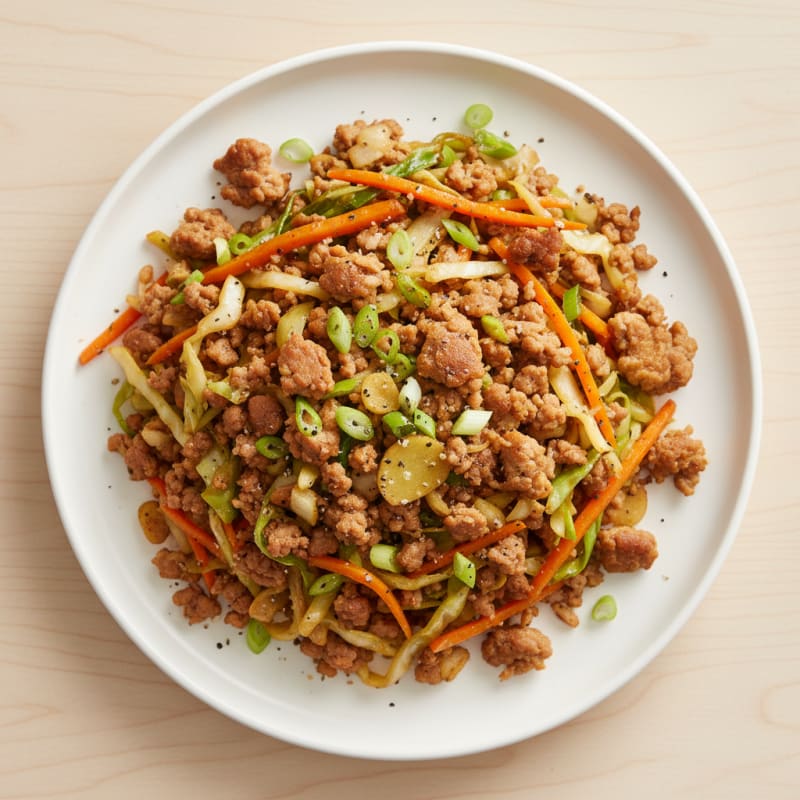 Savory Ground Pork and Cabbage Stir-Fry