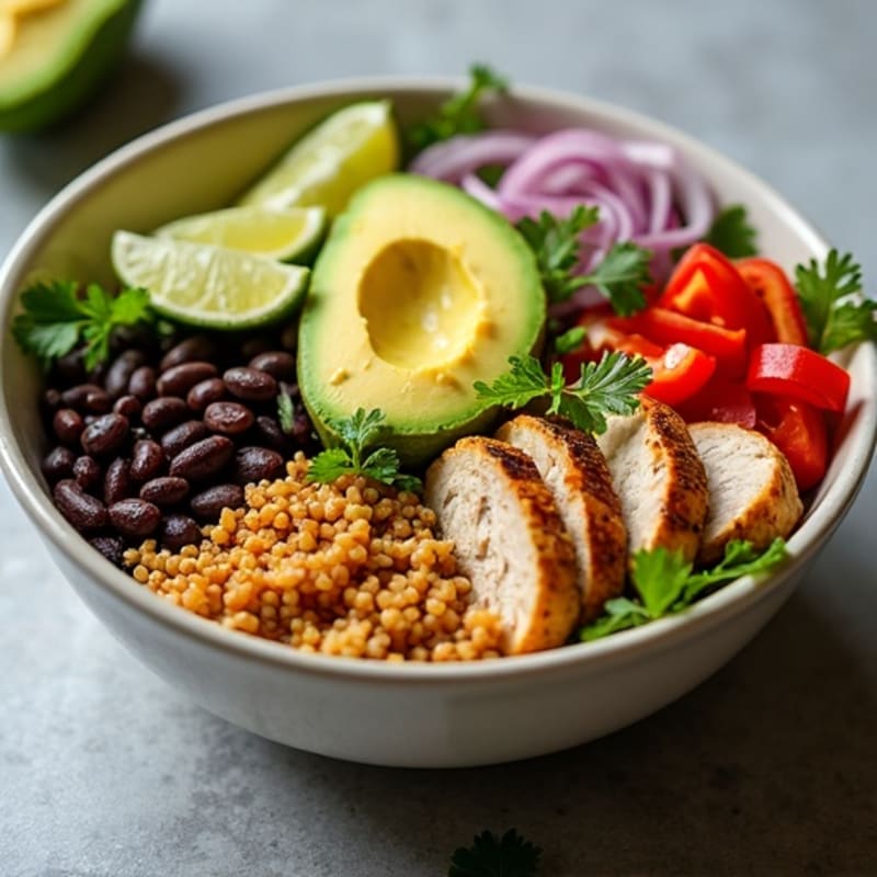 Zesty Black Bean Burrito Bowl with Creamy Avocado