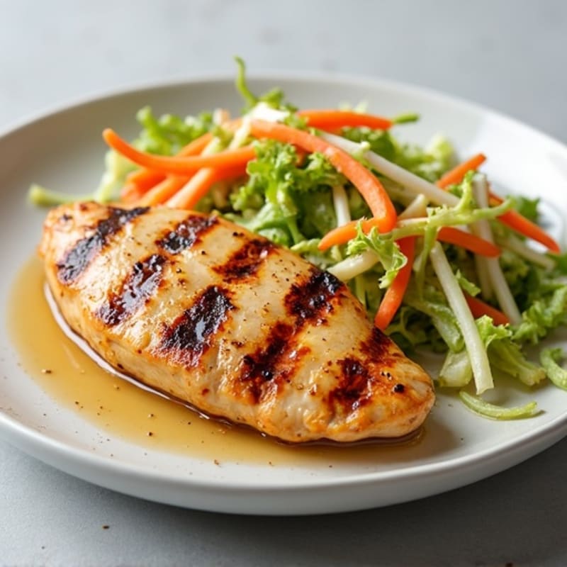 Grilled Chicken Breast with Crunchy Cabbage Slaw