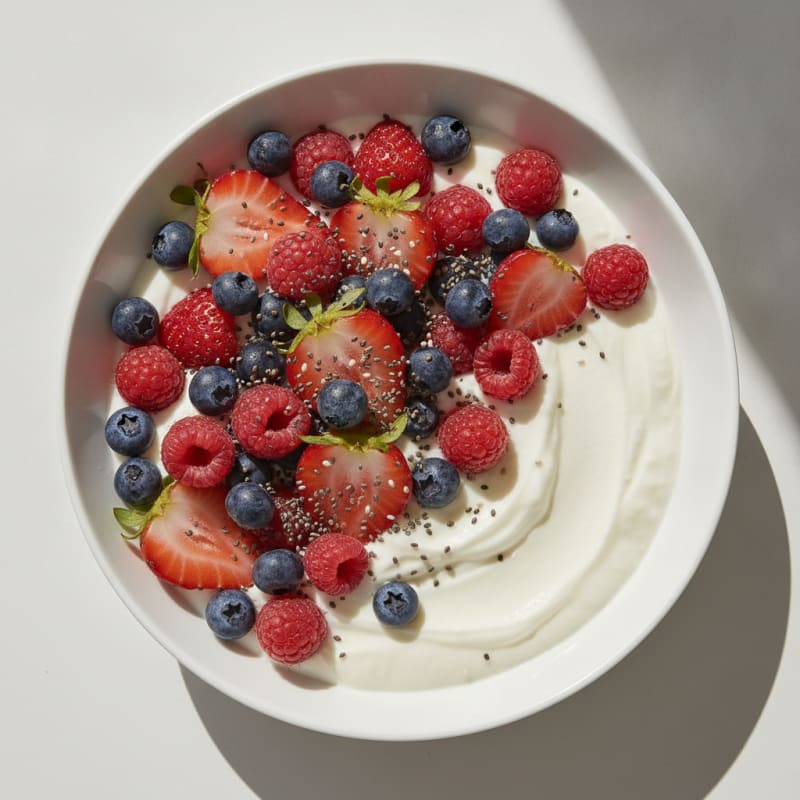Silky Greek Yogurt Protein Pudding with Berries