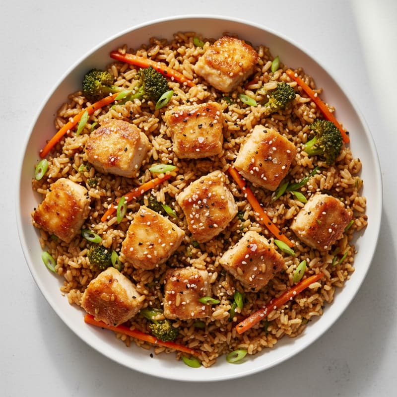 Crispy Sesame Chicken Fried Rice