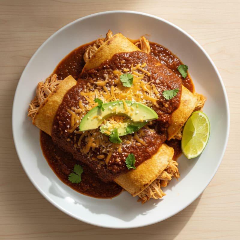 Chicken Enchiladas with Ancho Chili Sauce