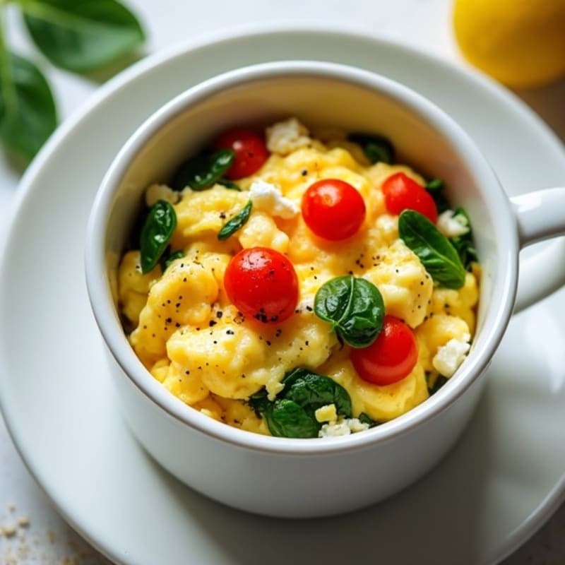 High-Protein Fluffy Egg and Spinach Mug Scramble