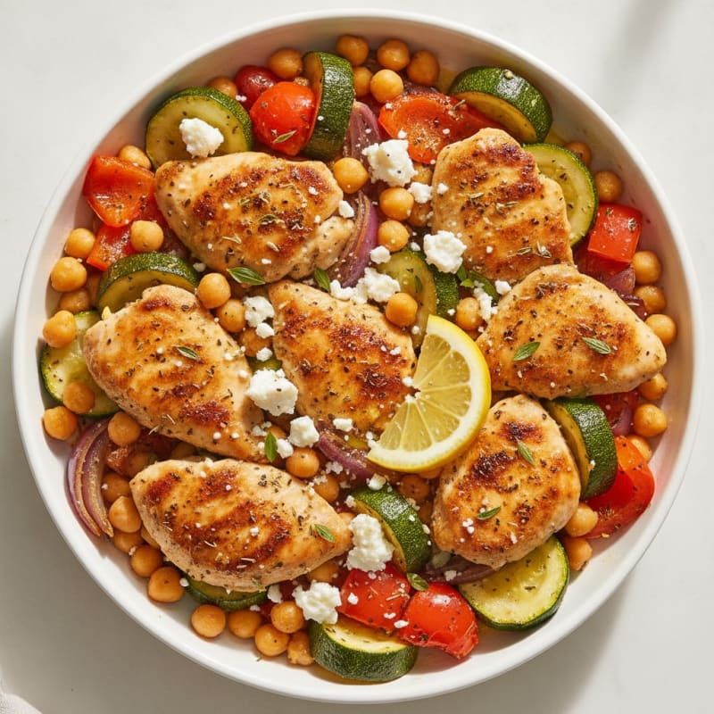 Mediterranean Chicken and Roasted Vegetables