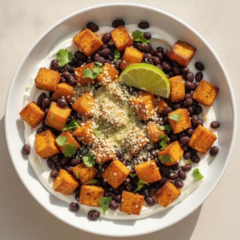 Roasted Sweet Potato and Black Bean Bowl