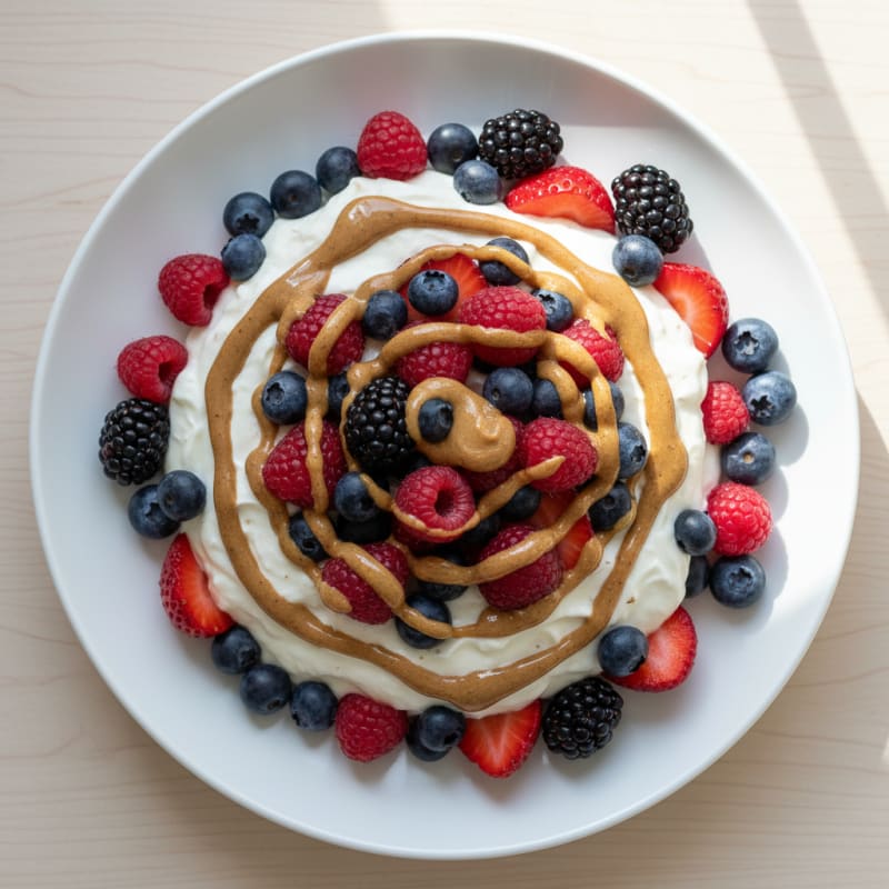 Silky Greek Yogurt Protein Mousse with Mixed Berries