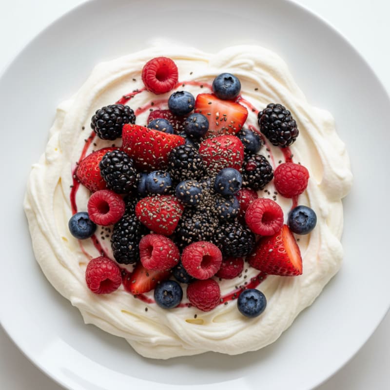Greek Yogurt Protein Mousse with Mixed Berries