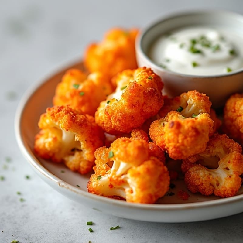 Crispy Roasted Buffalo Cauliflower Bites