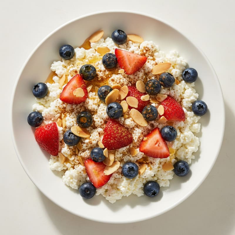 Cottage Cheese Berry Bowl with Toasted Almonds