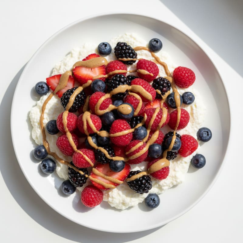 Silky Greek Yogurt Protein Mousse with Mixed Berries