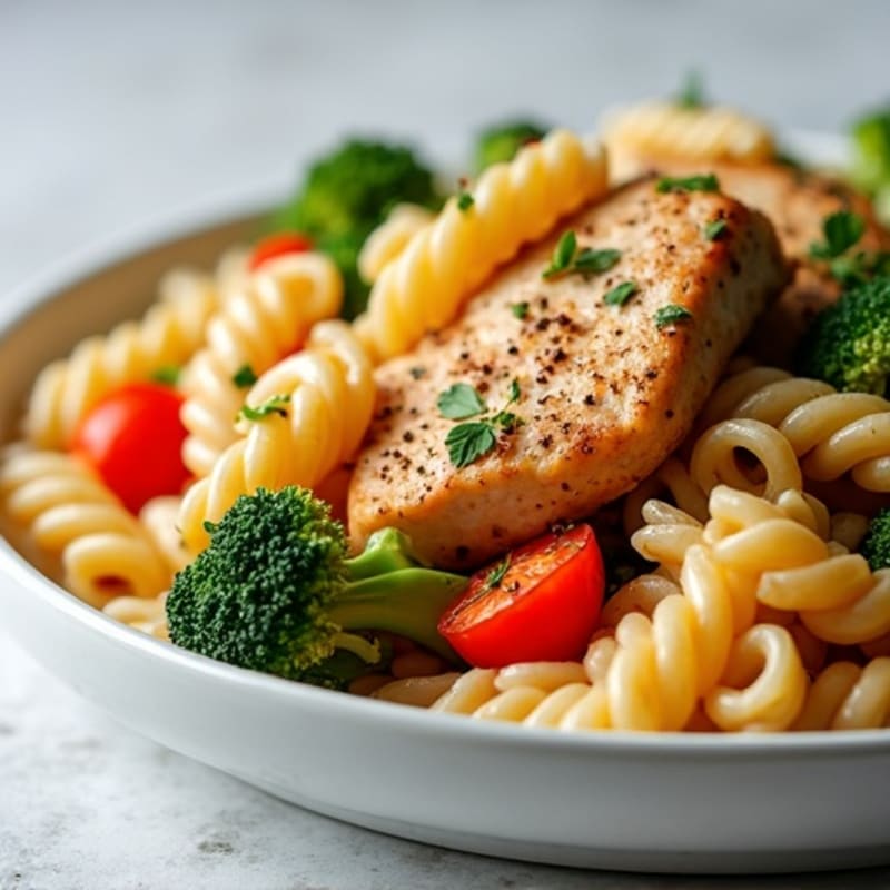 Creamy Spicy Cajun Chicken Pasta with Roasted Vegetables