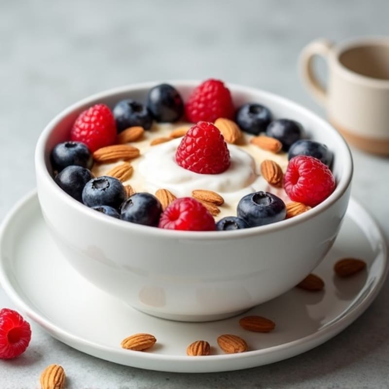 Creamy Greek Yogurt Protein Bowl with Berries and Almonds