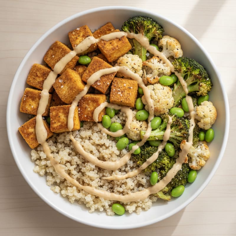Roasted Vegetable Buddha Bowl with Tahini
