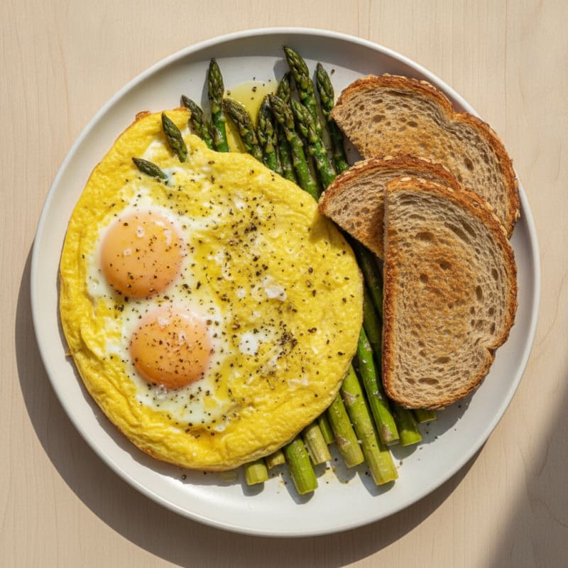 Sheet Pan Eggs with Roasted Asparagus