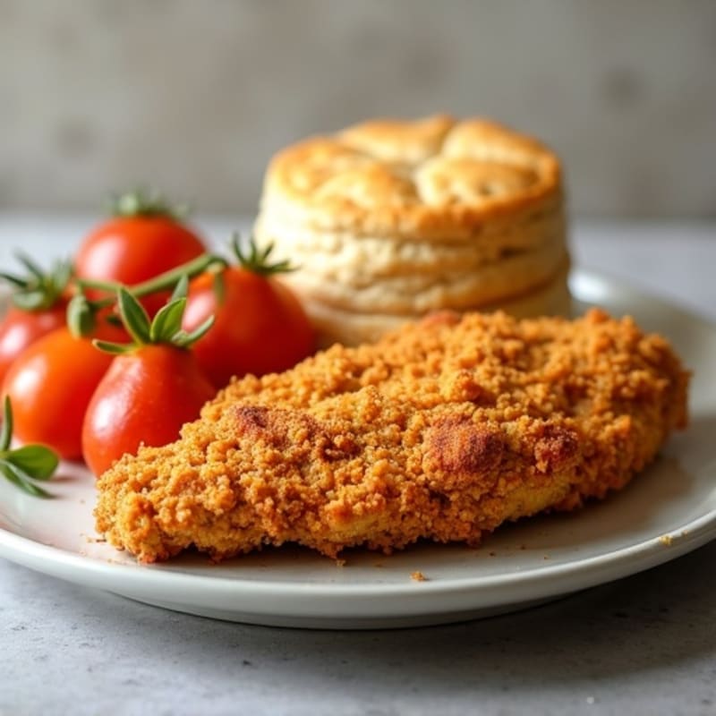Crispy Baked Chicken with Fluffy Whole Wheat Biscuits