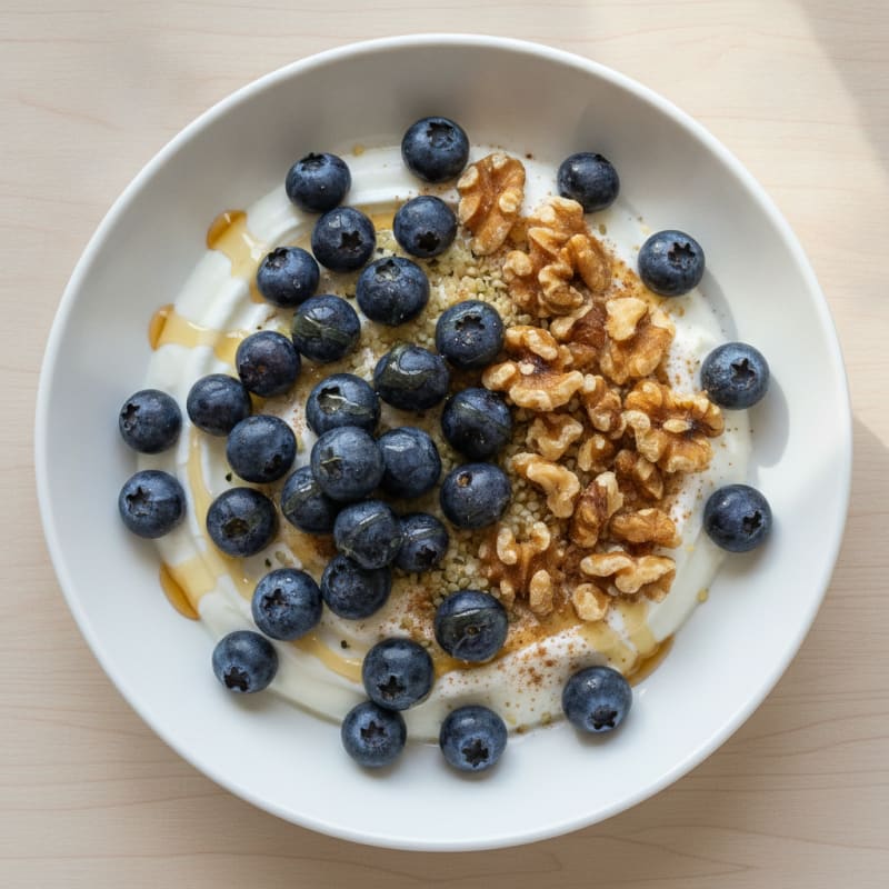 High-Protein Blueberry and Honey Yogurt Bowl