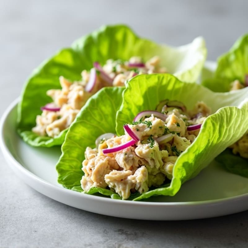 Creamy Dill Chicken Salad Lettuce Wraps