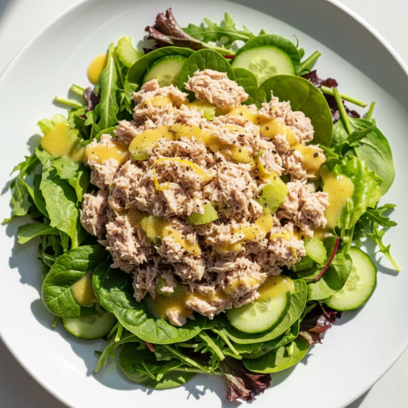Lemon Pepper Tuna Salad with Mixed Greens
