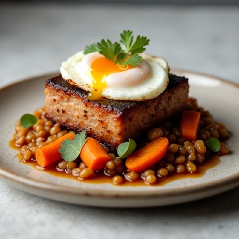 Tender Slow-Braised Pork Belly with Roasted Root Vegetables