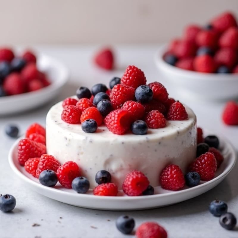 Silky Greek Yogurt Protein Mousse with Mixed Berries