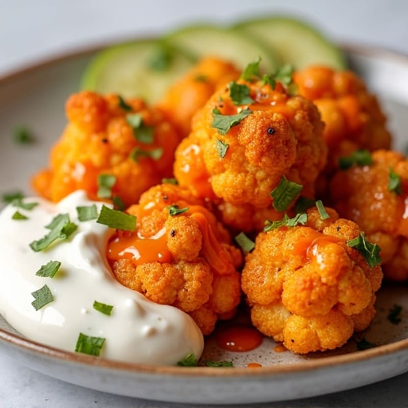 Crispy Buffalo Roasted Cauliflower Bites