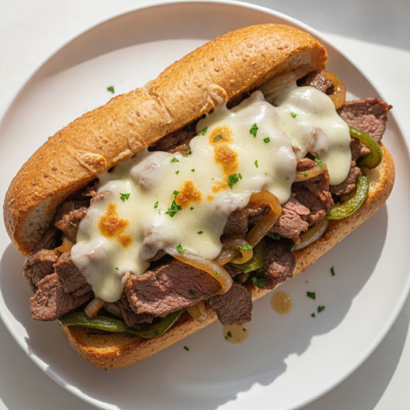 Philly Cheesesteak with Caramelized Onions