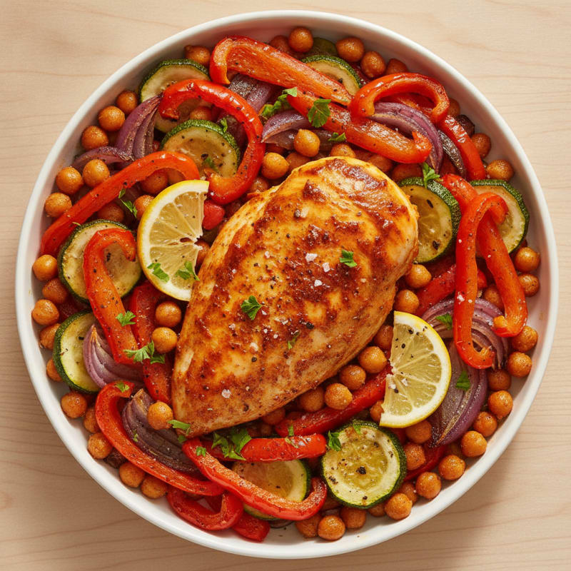 Spicy Harissa Chicken with Roasted Vegetables