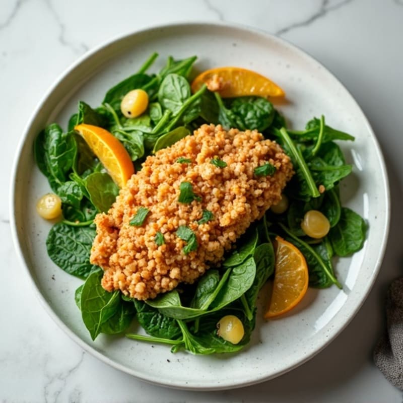 Lemon-Garlic Ground Chicken with Sautéed Greens