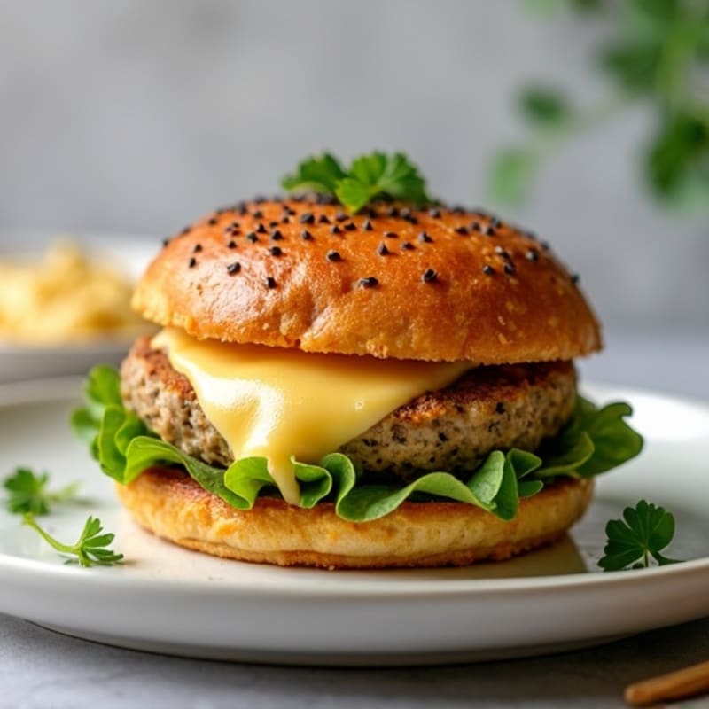 Crispy Baked Mozzarella-Stuffed Turkey Burger