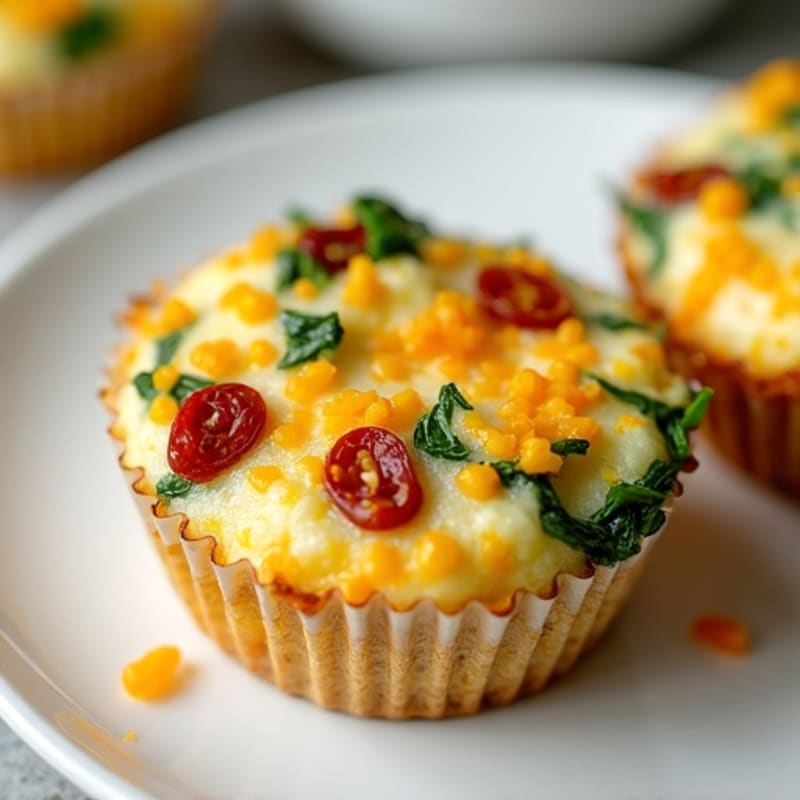 Fluffy Baked Egg Muffins with Spinach and Sun-Dried Tomato