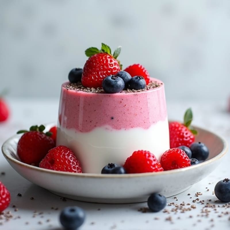 Greek Yogurt Protein Mousse with Mixed Berries