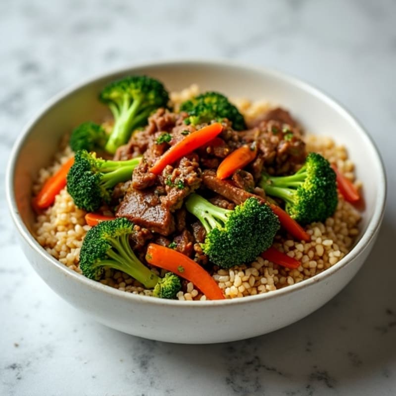 Ginger-Garlic Beef and Broccoli Rice Bowl