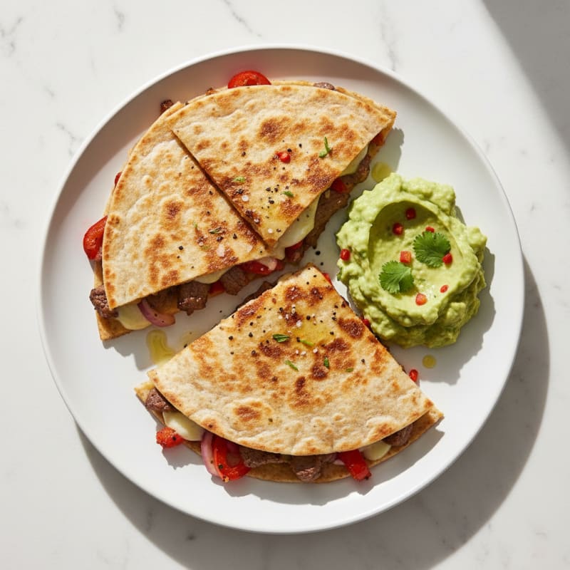 Carne Asada Quesadillas with Guacamole