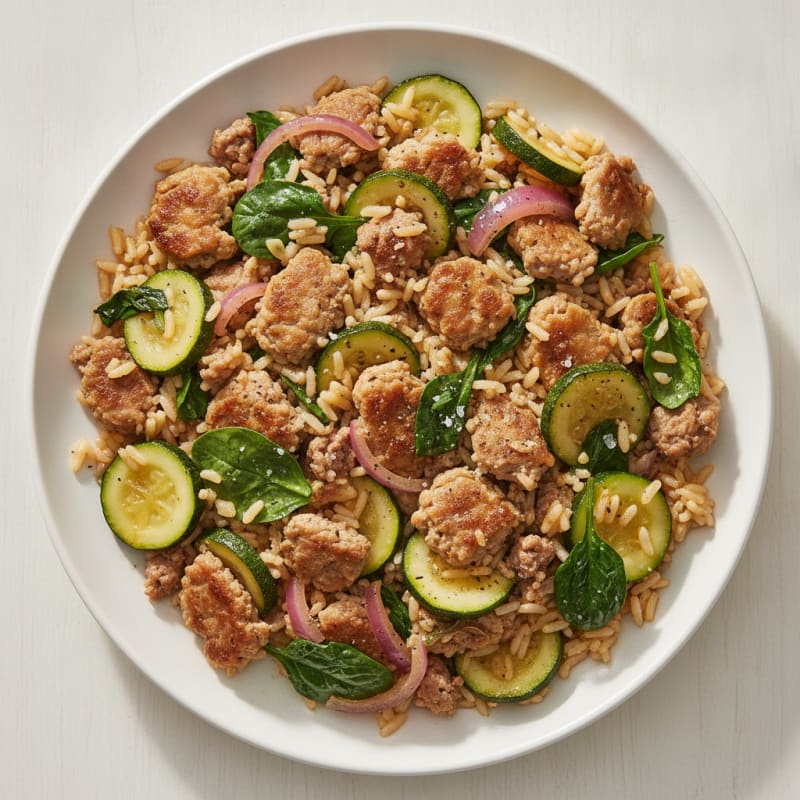 Ground Lamb and Jasmine Rice Skillet