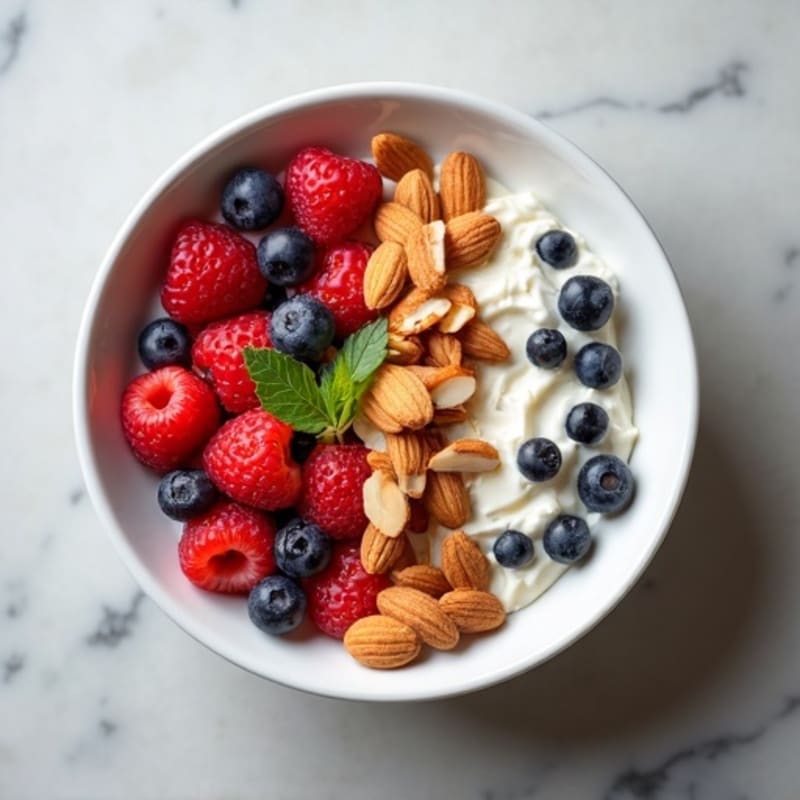 Cottage Cheese and Berry Protein Bowl with Almonds