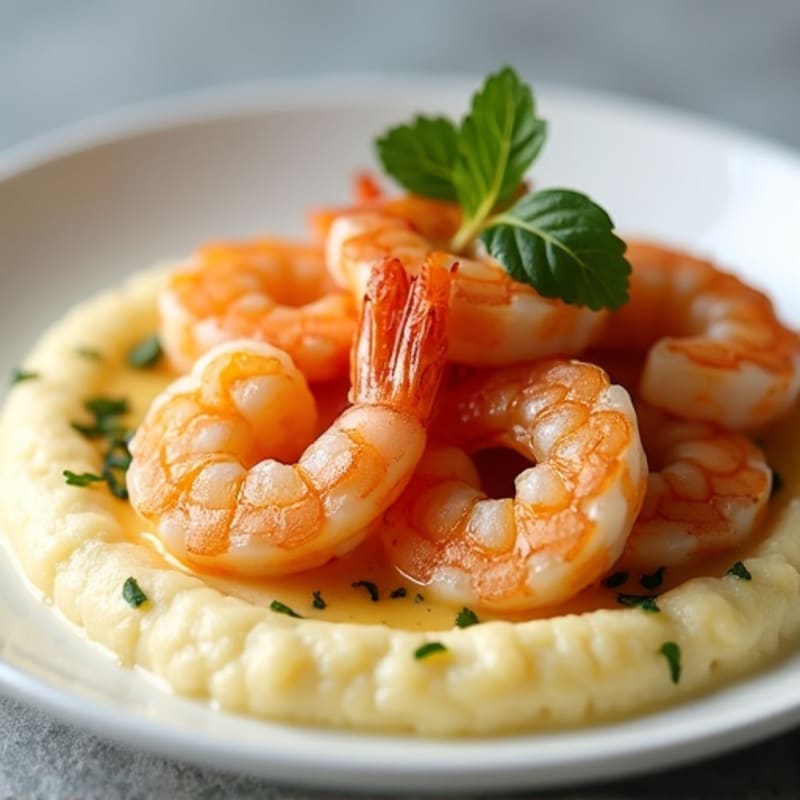 Pan-Seared Shrimp with Creamy Grits