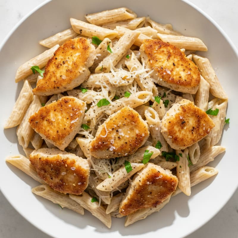Garlic Parmesan Chicken Alfredo Pasta