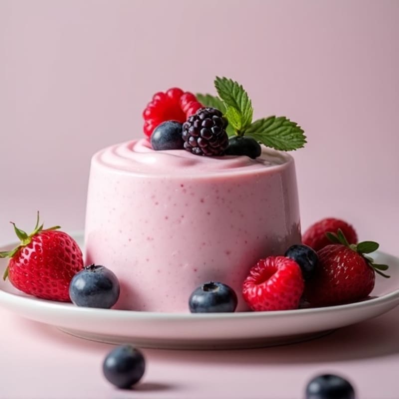 Silky Greek Yogurt Protein Mousse with Mixed Berries