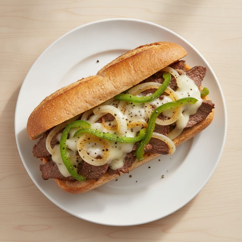 Classic Philly Cheesesteak Sandwich