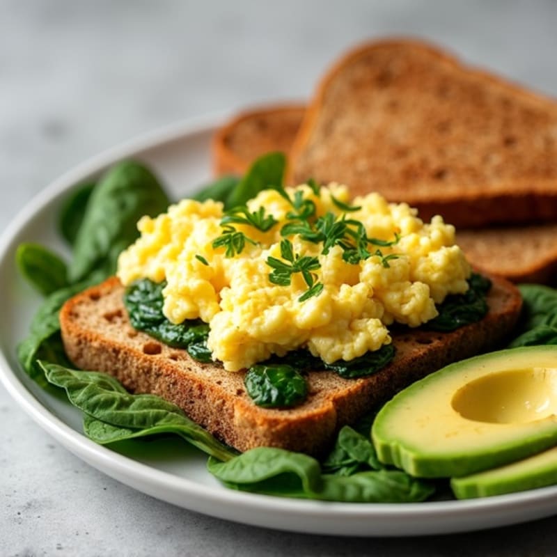 Egg White Scramble with Spinach and Turkey Sausage