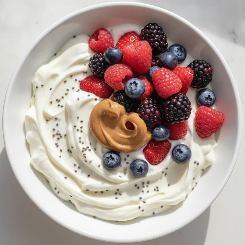Silky Greek Yogurt Protein Pudding with Berries