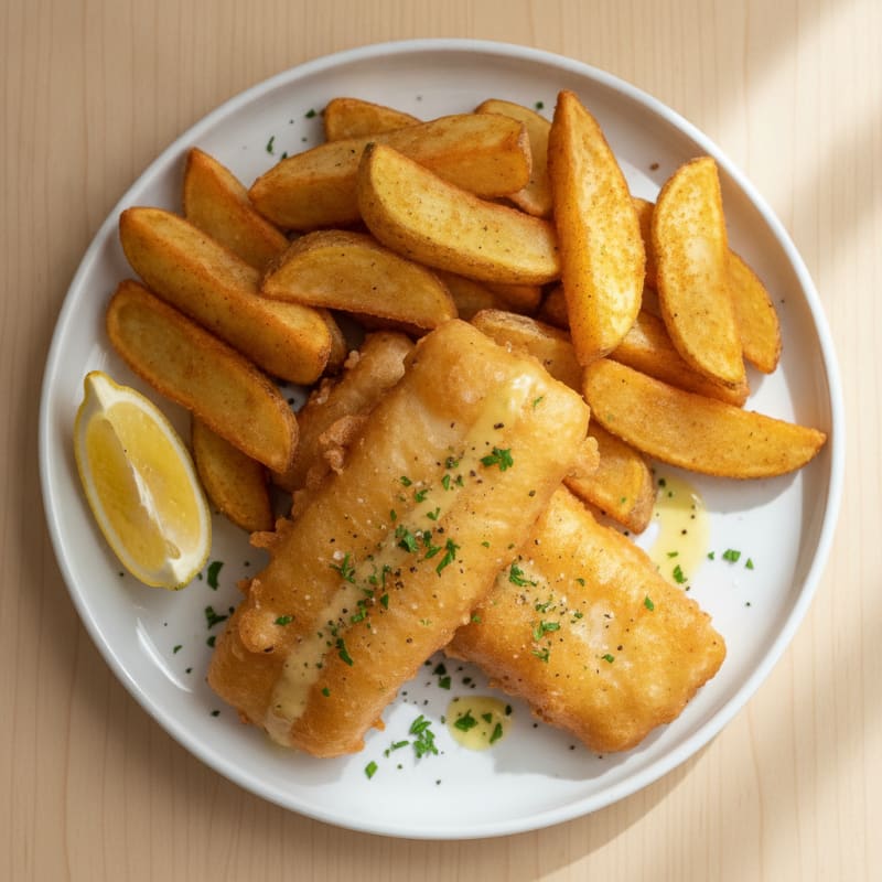 Classic Beer-Battered Cod with Chips