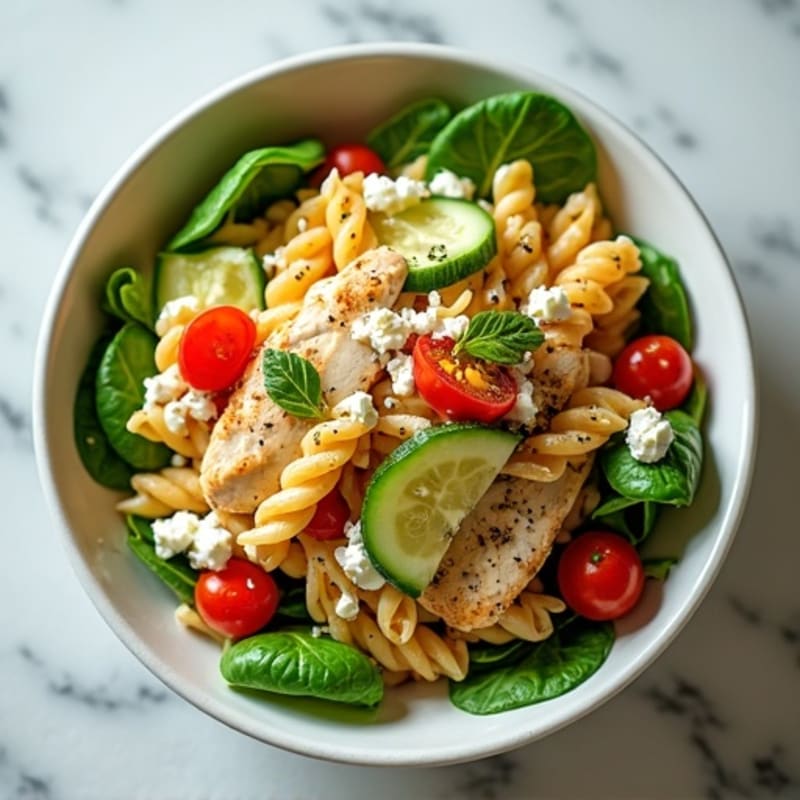 Lemon Herb Chicken Pasta Salad