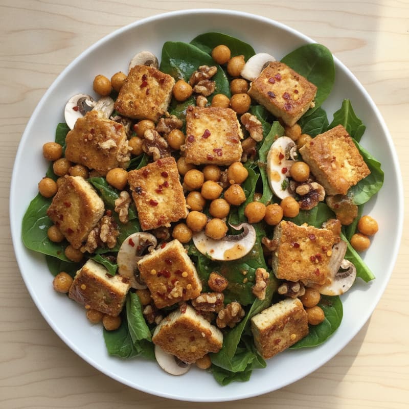 Spicy Walnut Vinaigrette with Mixed Greens