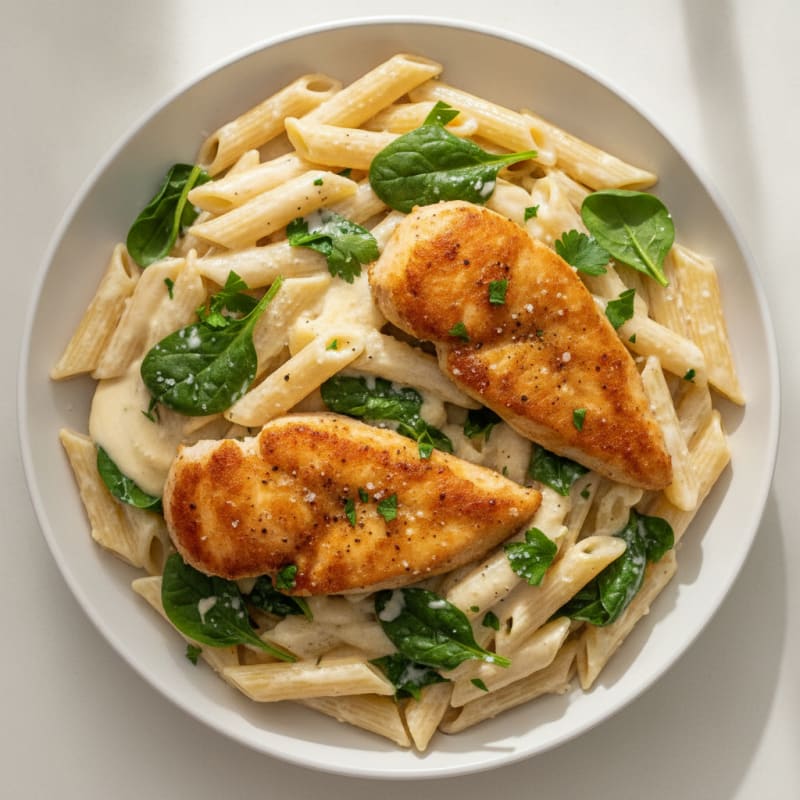 Garlic Parmesan Chicken Alfredo Pasta