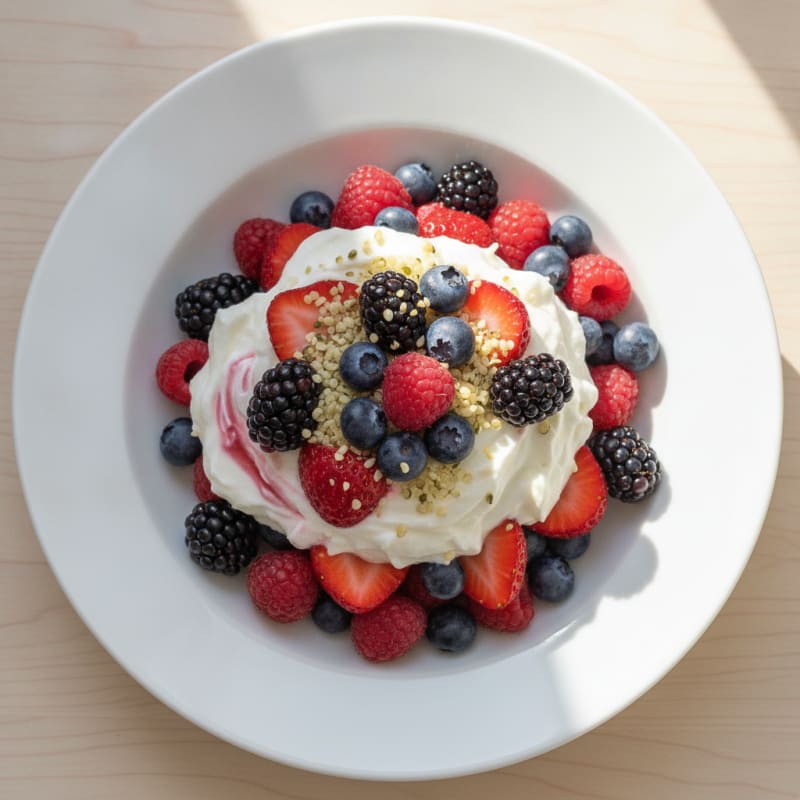 Greek Yogurt Protein Parfait with Mixed Berries